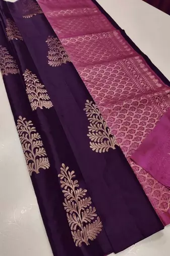Wine pink silk blend jacuard work festival saree with unstitched blouse piece