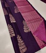 Wine pink silk blend jacuard work festival saree with unstitched blouse piece