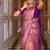 Wine silk blend jacuard work festival saree with unstitched blouse piece