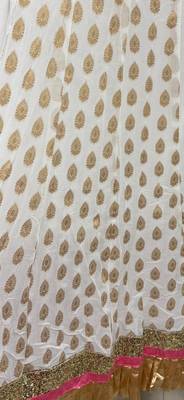 WHITE BANARASI viscose LEHENGA CHOLI WITH DUPATTA 4