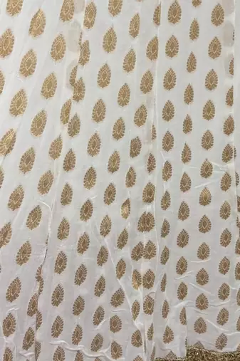 WHITE BANARASI viscose LEHENGA CHOLI WITH DUPATTA