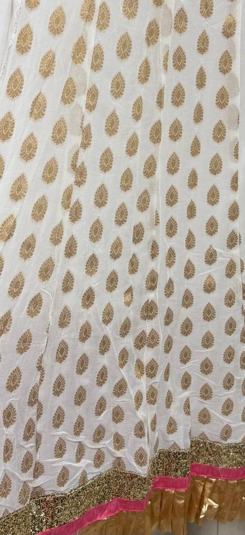 WHITE BANARASI viscose LEHENGA CHOLI WITH DUPATTA