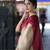 Beige maroon silk blend jacuard work festival saree with unstitched blouse piece