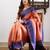 Peach blue silk blend jacuard work festival saree with unstitched blouse piece