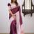 Wine pink silk blend jacuard work festival saree with unstitched blouse piece