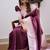 Wine pink silk blend jacuard work festival saree with unstitched blouse piece
