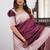 Wine pink silk blend jacuard work festival saree with unstitched blouse piece
