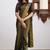 Black silk blend jacuard work festival saree with unstitched blouse piece