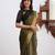 Black silk blend jacuard work festival saree with unstitched blouse piece