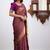 Wine silk blend jacuard work festival saree with unstitched blouse piece