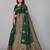 Green silk blend jacuard work festival saree with unstitched blouse piece