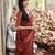 Maroon silk blend jacuard work festival saree with unstitched blouse piece