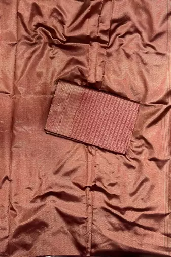 Maroon silk blend jacuard work festival saree with unstitched blouse piece
