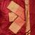 Red silk blend jacuard work festival saree with unstitched blouse piece
