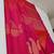 Rani pink silk blend jacuard work festival saree with unstitched blouse piece