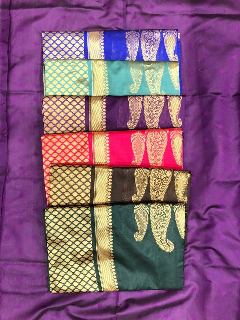 Rani pink silk blend jacuard work festival saree with unstitched blouse piece