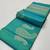 Turquoise silk blend jacuard work festival saree with unstitched blouse piece