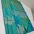 Turquoise silk blend jacuard work festival saree with unstitched blouse piece