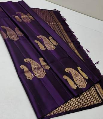 Wine silk blend jacuard work festival saree with unstitched blouse piece 1