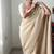 Off white silk blend jacuard work festival saree with unstitched blouse piece