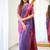 Blue wine silk blend jacuard work festival saree with unstitched blouse piece