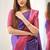Blue wine silk blend jacuard work festival saree with unstitched blouse piece