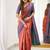 Orange wine silk blend jacuard work festival saree with unstitched blouse piece