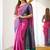 Pink blue silk blend jacuard work festival saree with unstitched blouse piece