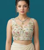 Self embroidered designer saree blouse