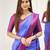 Violet wine silk blend jacuard work festival saree with unstitched blouse piece