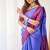 Violet wine silk blend jacuard work festival saree with unstitched blouse piece