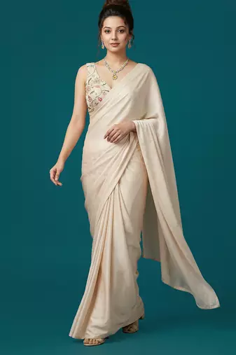 Self embroidered designer saree blouse