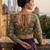 Green full sleeves self embroidered saree blouse