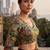 Green full sleeves self embroidered saree blouse