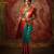 Turuoise red silk blend jacuard work festival saree with unstitched blouse piece