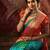 Turuoise red silk blend jacuard work festival saree with unstitched blouse piece