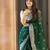 Green silk blend jacuard work festival saree with unstitched blouse piece
