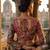 Maroon full sleeves self embroidered saree blouse