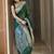 Green silk blend jacuard work festival saree with unstitched blouse piece