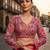 Pink full sleeves self embroidered saree blouse