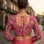 Pink full sleeves self embroidered saree blouse