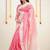 Pink silk blend jacuard work festival saree with unstitched blouse piece
