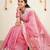 Pink silk blend jacuard work festival saree with unstitched blouse piece