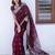Wine silk blend jacuard work festival saree with unstitched blouse piece