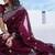 Wine silk blend jacuard work festival saree with unstitched blouse piece