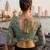 Teal full sleeves self embroidered saree blouse