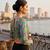 Teal full sleeves self embroidered saree blouse