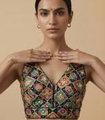 Self embroidered designer saree blouse