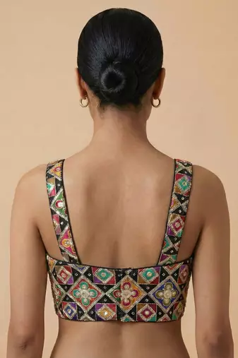 Self embroidered designer saree blouse
