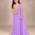 Lilac embroidered georgette drape saree set
